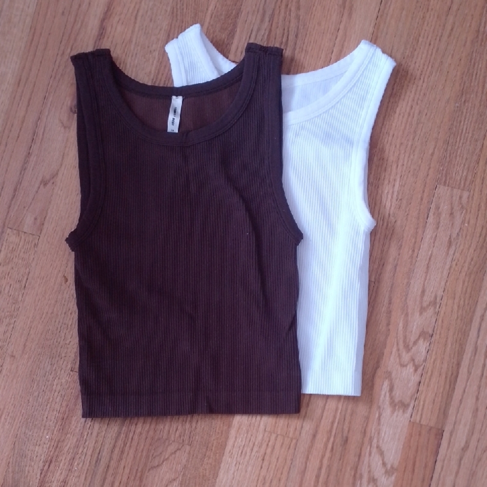 Sunday Best Aritza Bundle Set Of 2 Cropped Tank Tops Sculpted Ribbed